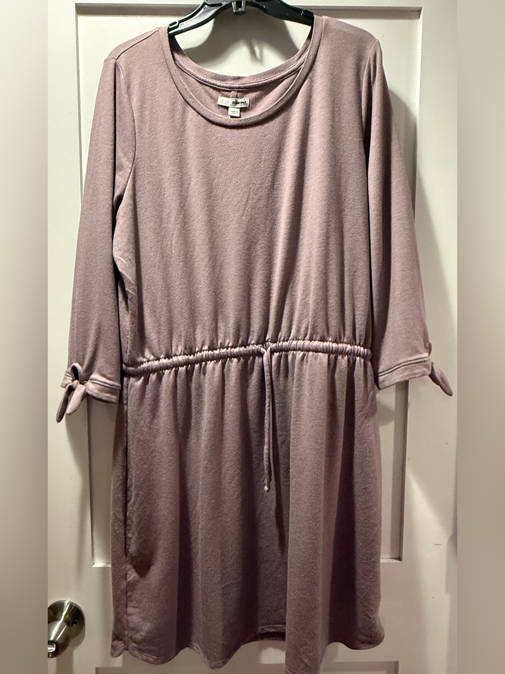 Sonoma Women’s Mauve Tie-Waist Dress